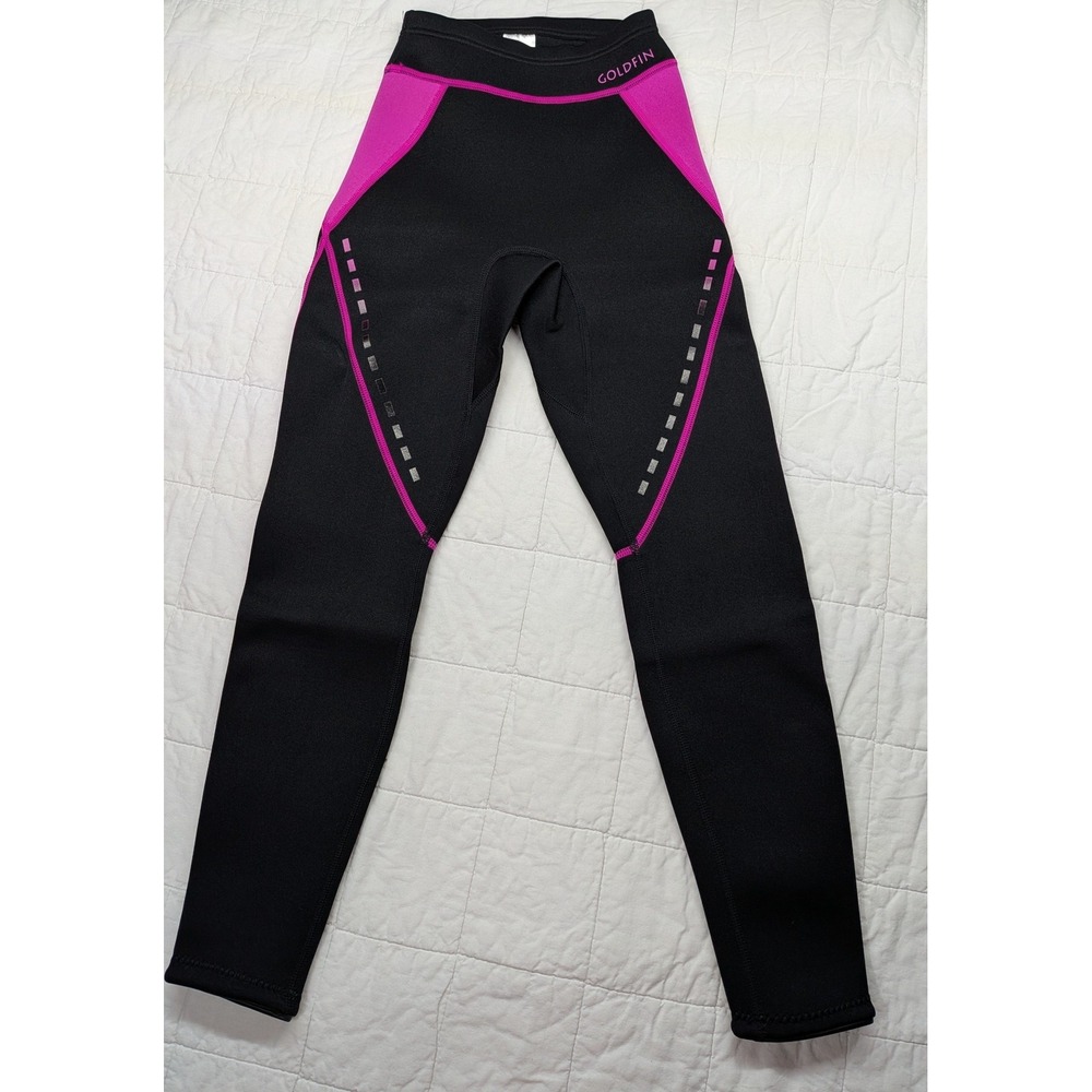 Goldfin Womens Black Pink 2mm Neoprene Wetsuit Leggings XS Surfing Diving Pants